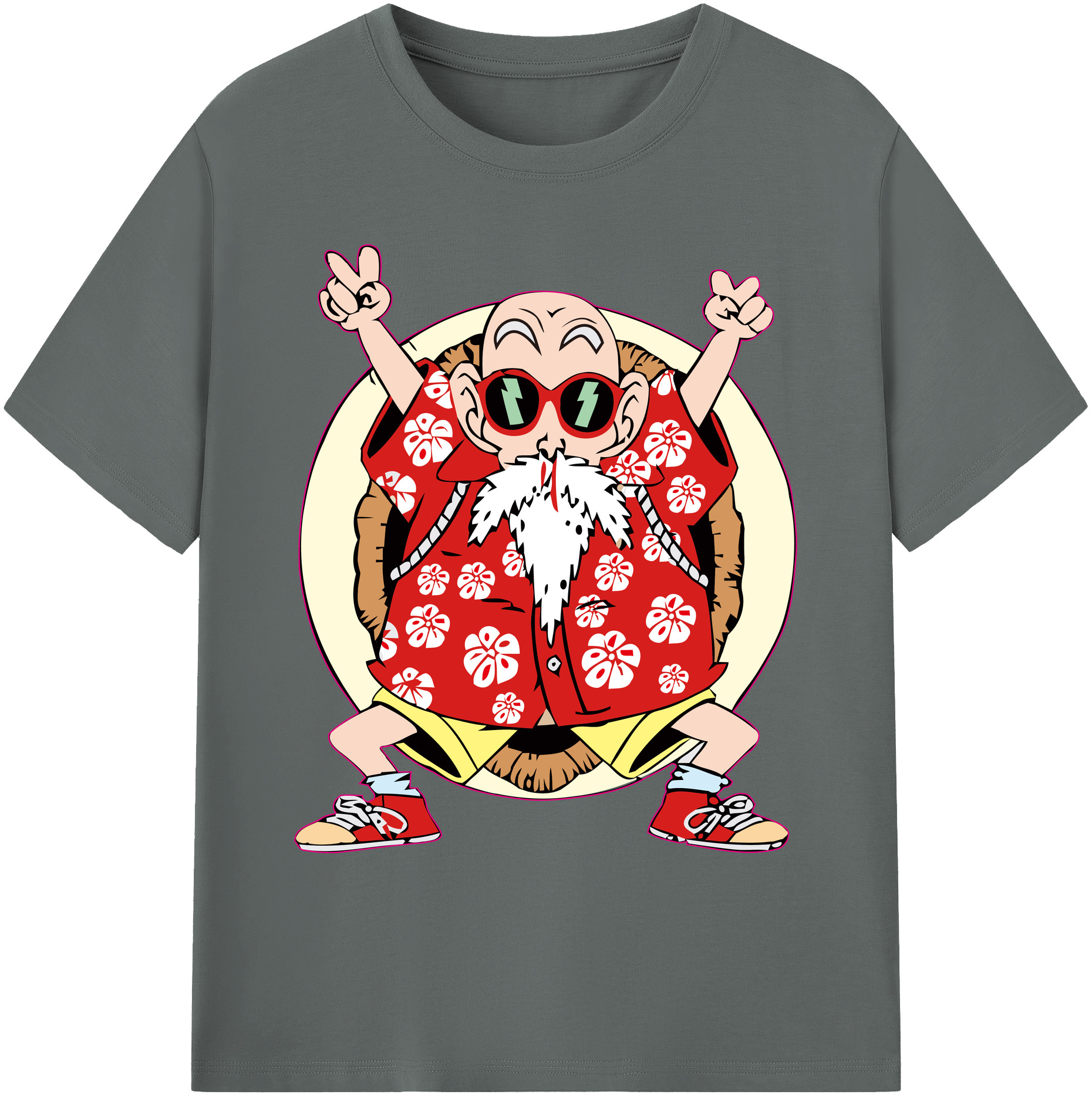 （画像用） ドラゴンボール 亀仙人（かめせんにん） DRAGON BALL Master Roshi Kame Sennin 綿100％ メンズ半袖Tシャツ｜肌触りやわらか＆通気性
